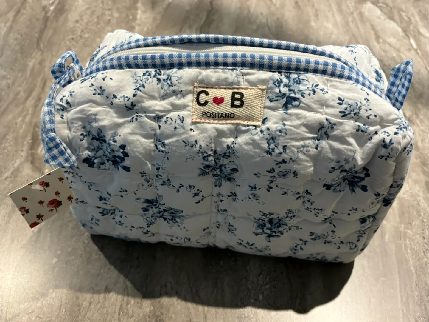 Made in Italy White & Blue Floral Dress with Belt image indicator(10)