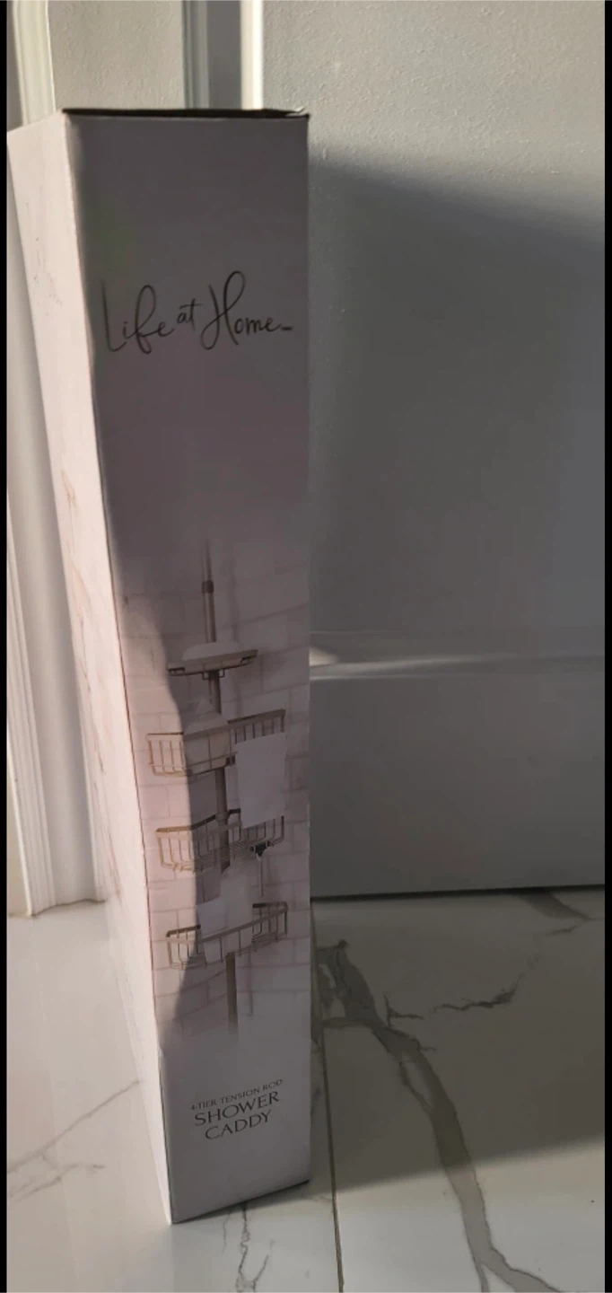 Life at Home 4-Tier Tension Rod Shower Caddy - NEW - photo 3