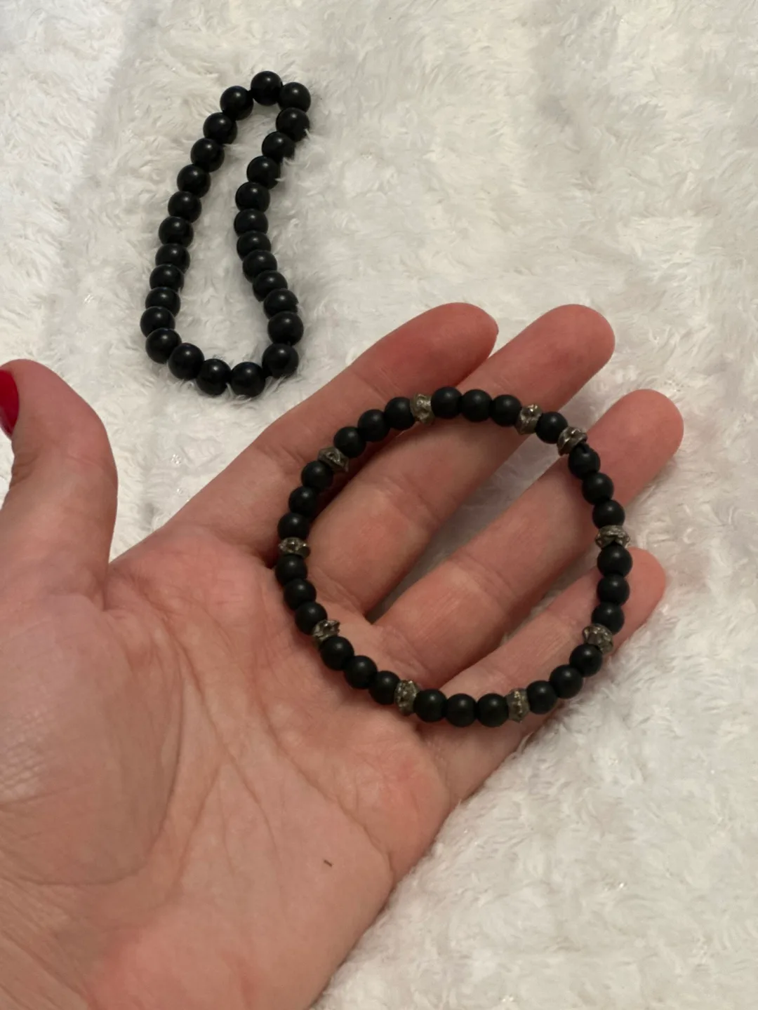 Black Beaded Bracelets - Set of 2 image indicator(3)