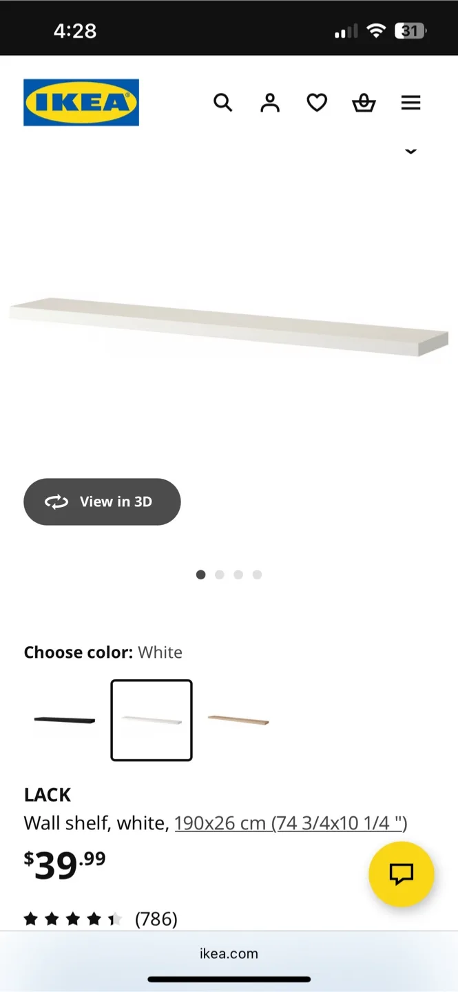White Ikea LACK Shelf thumbnail