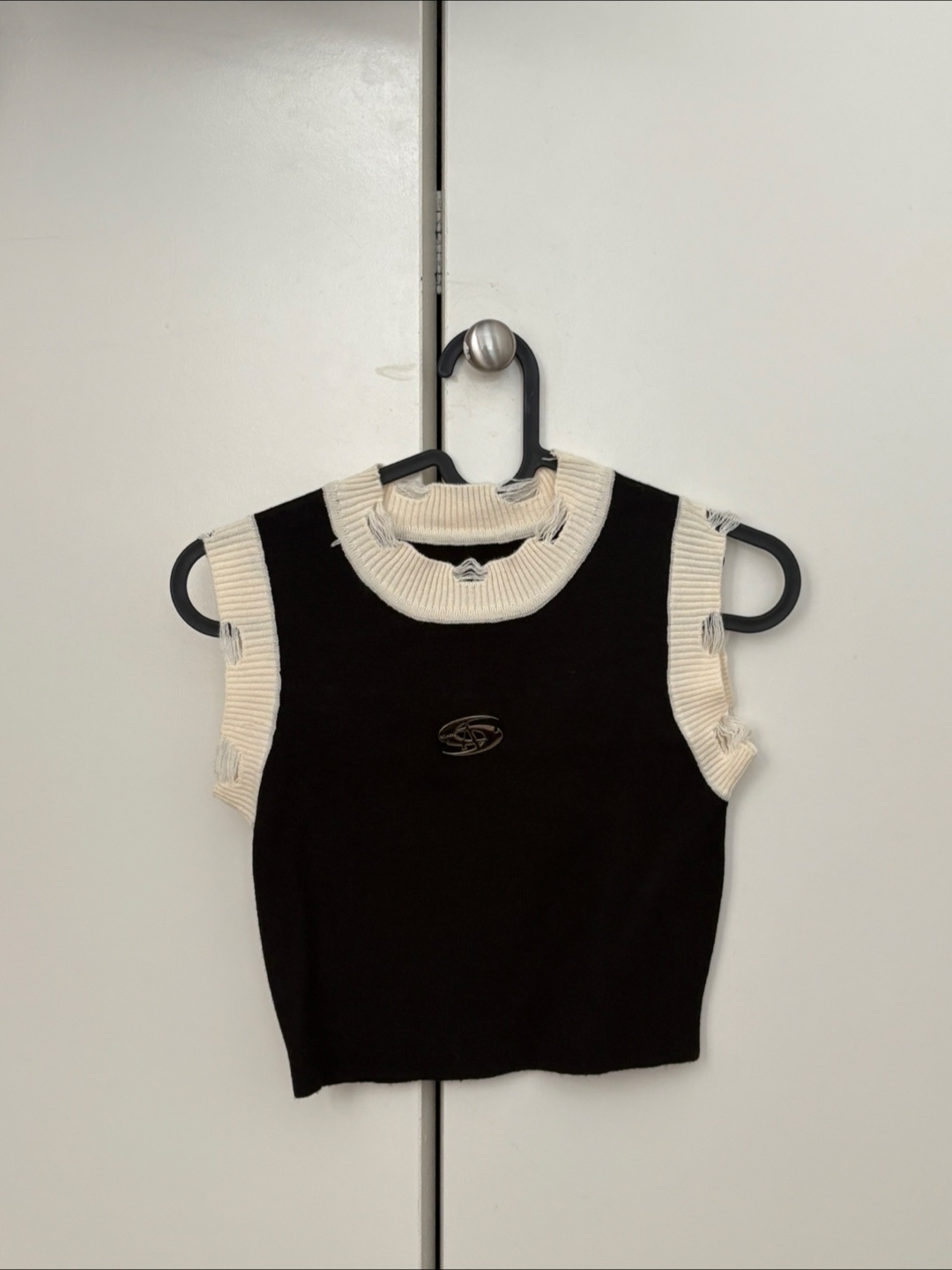 Sandro Black Knit Top