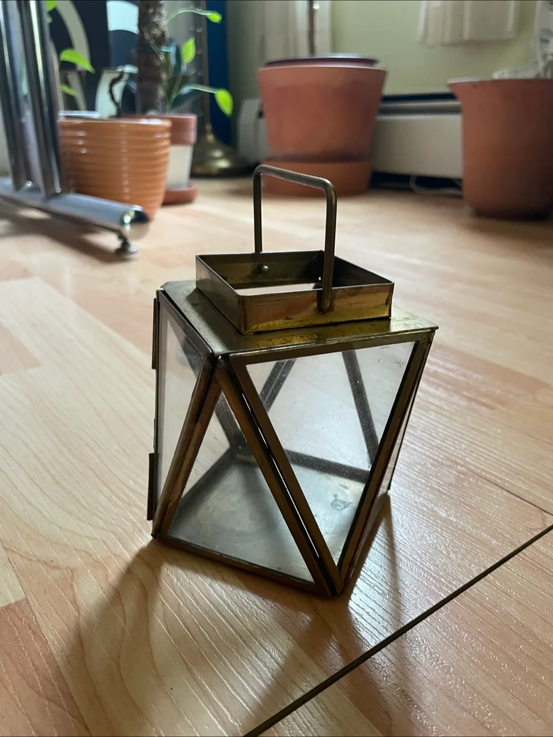 Geometric Metal & Glass Candle Holder thumbnail