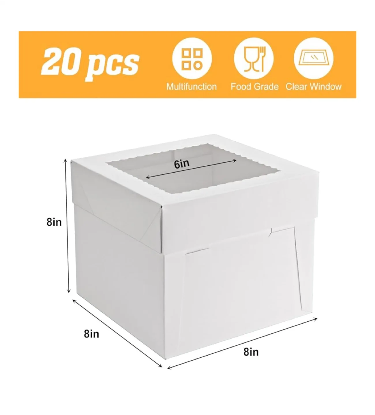 Pack of 8x8x8" Cake Boxes image indicator(2)