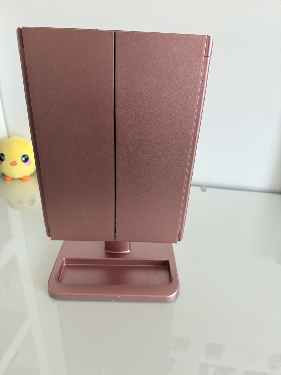 Rose Gold Tri-Fold Lighted Vanity Mirror