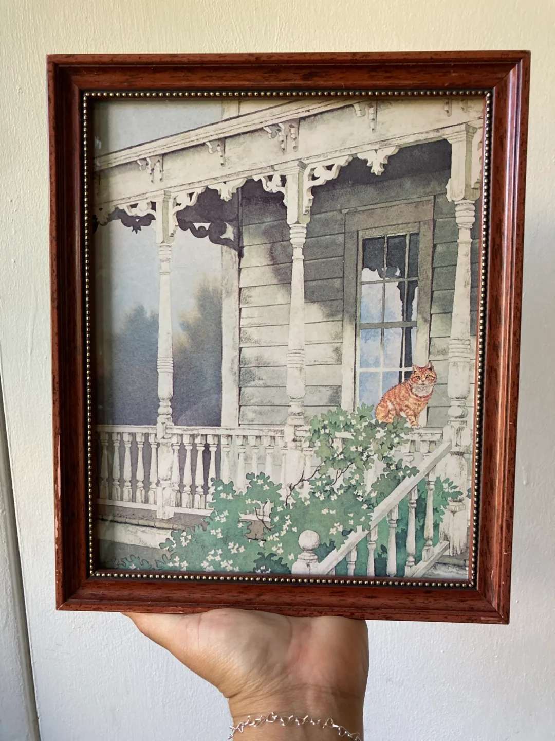 Framed Print of House with Cat thumbnail