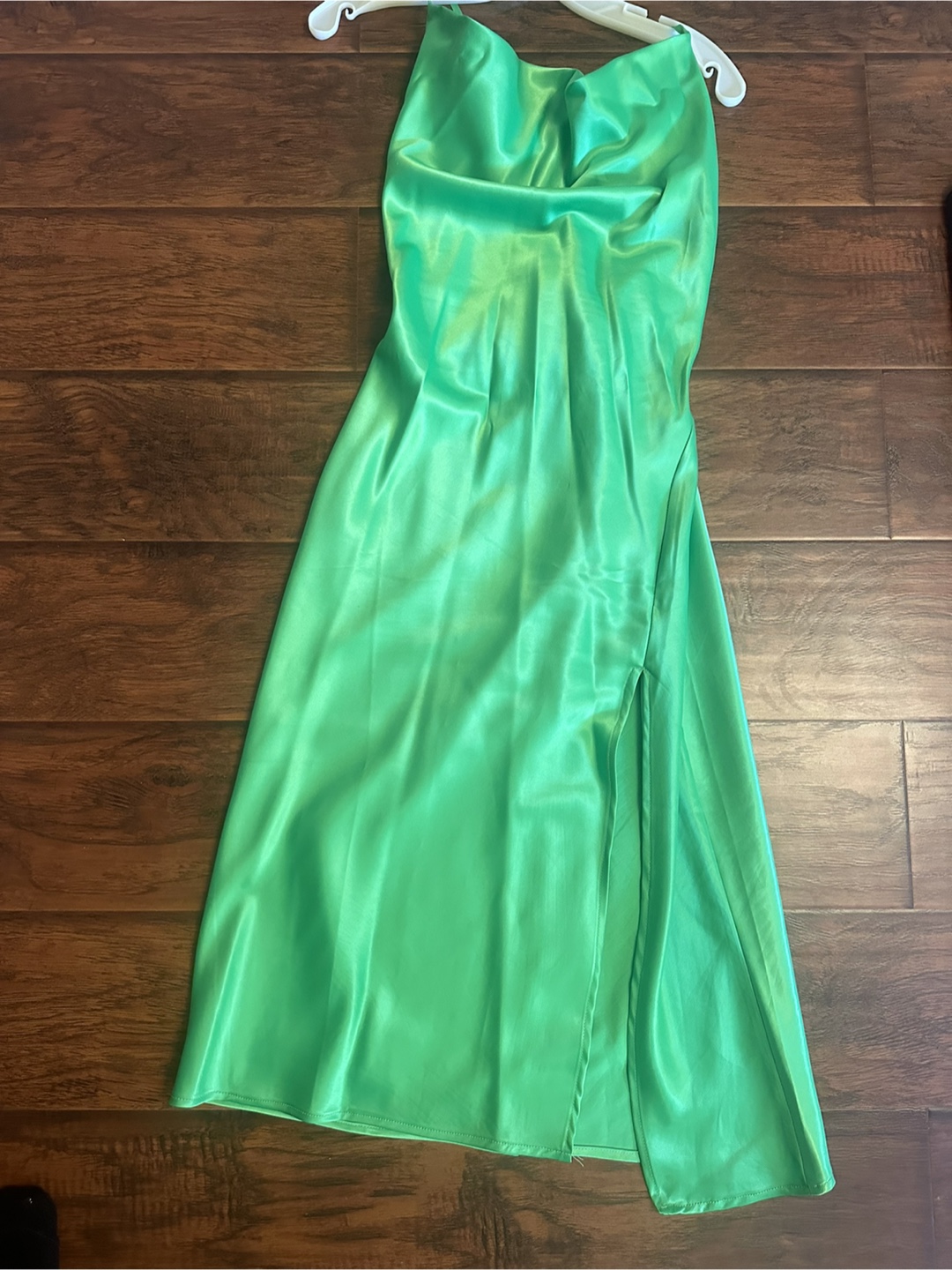 Green Satin Dress