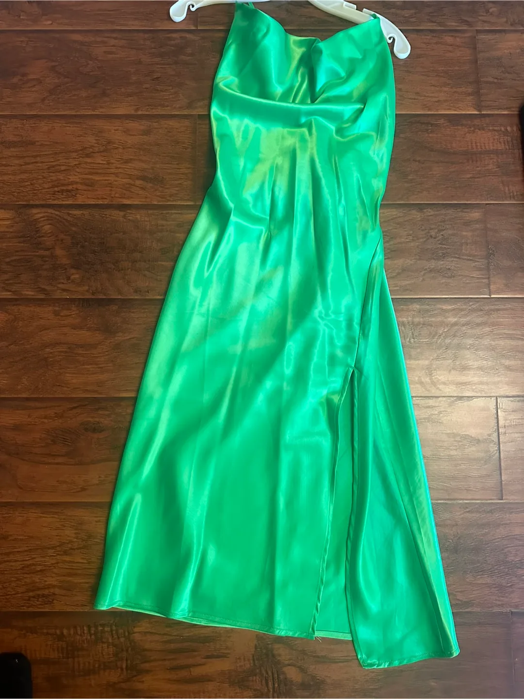 Green Satin Dress thumbnail
