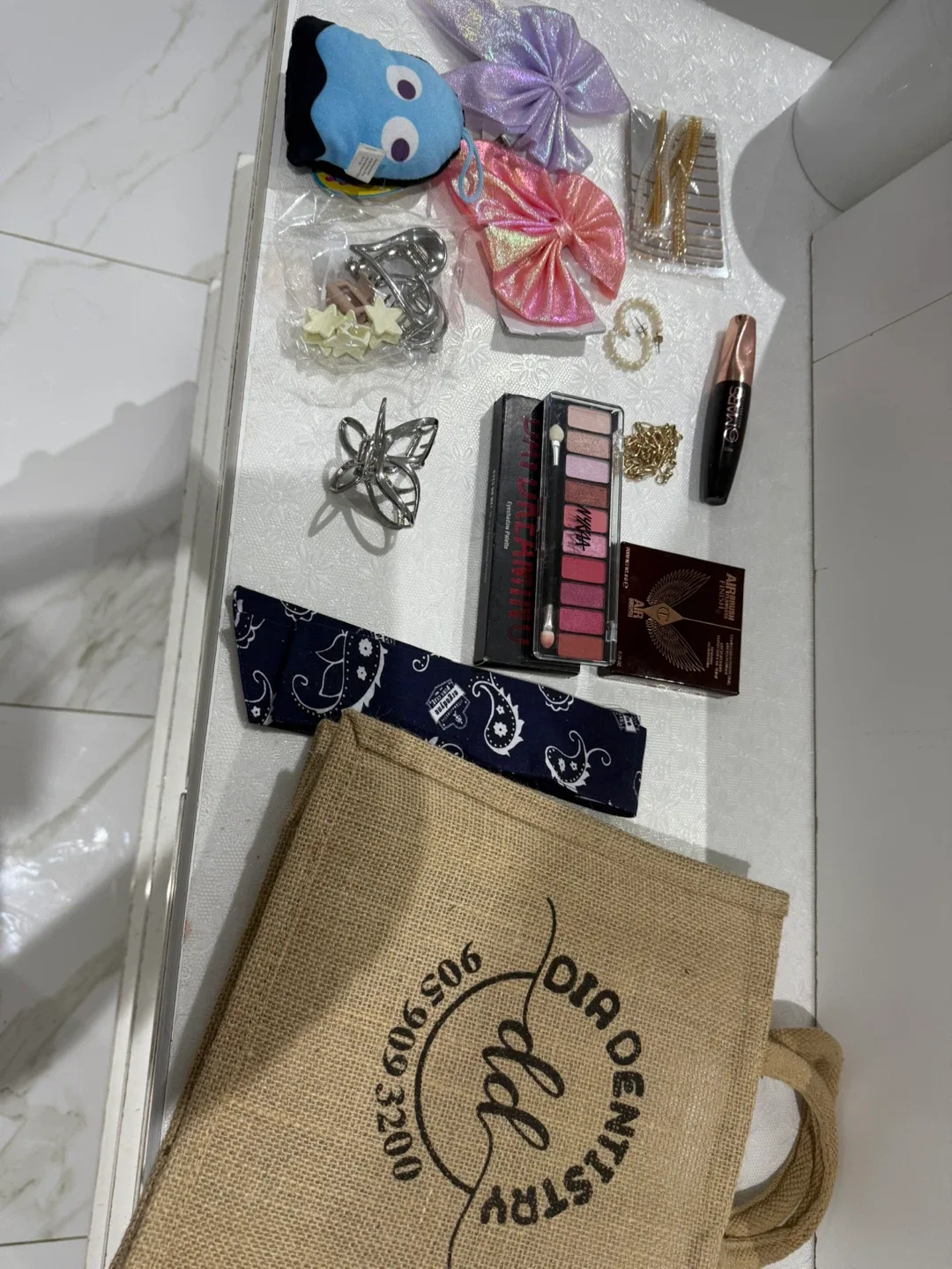 Assorted makeup and accessories