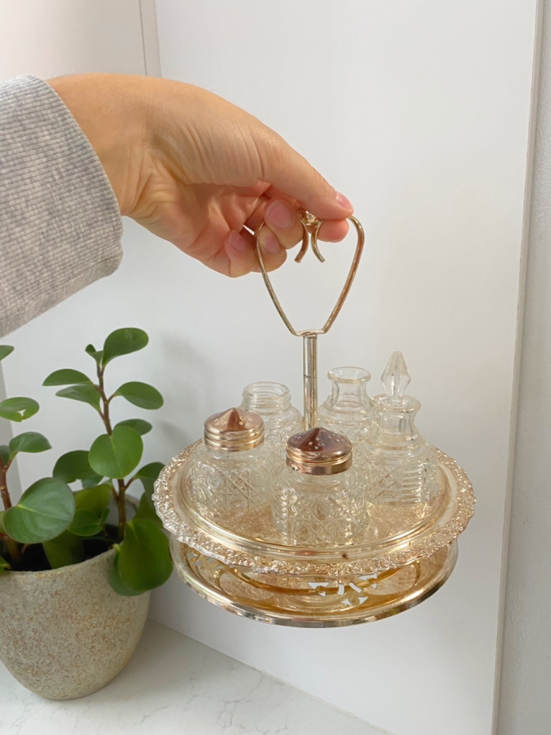 Vintage Crystal S/P Serving Carousel