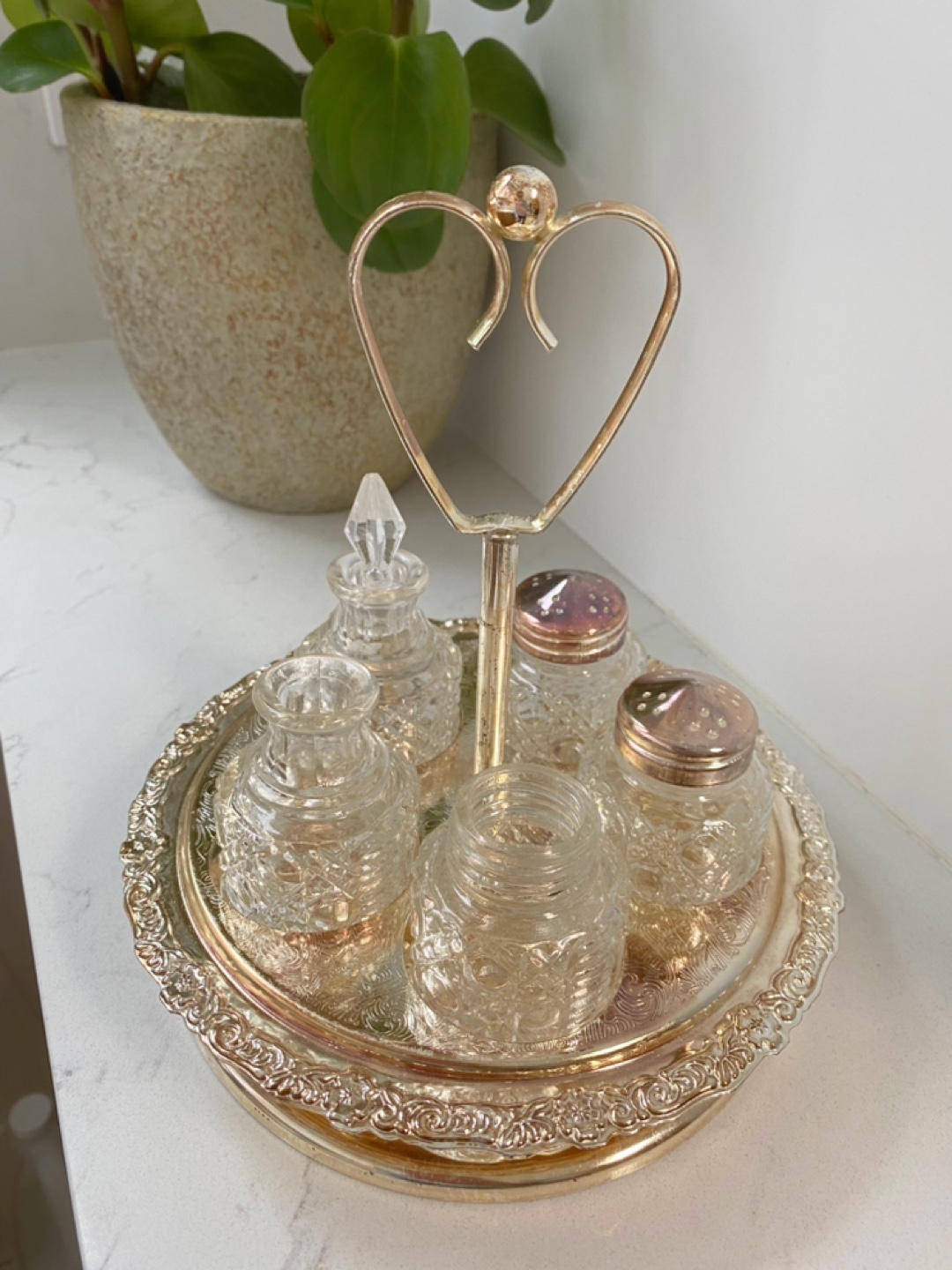 Vintage Crystal S/P Serving Carousel - photo 3