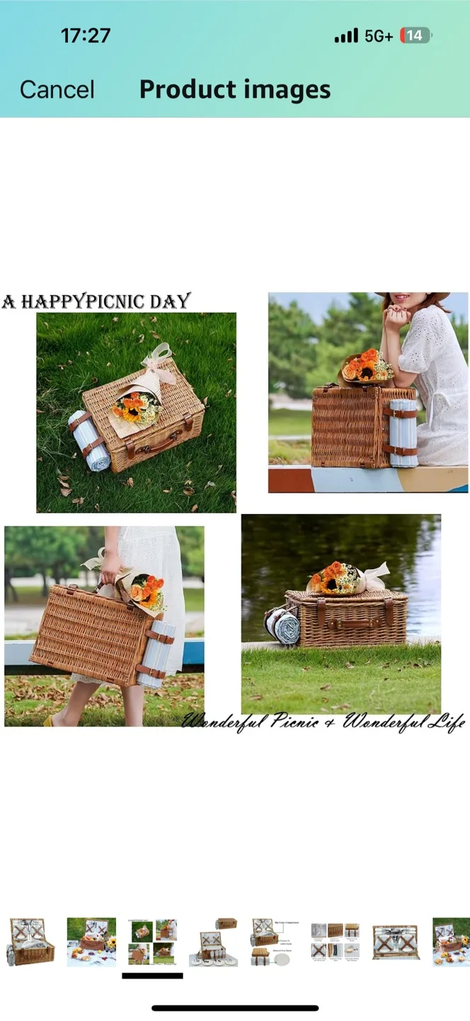 Wicker Picnic Basket with Blanket image indicator(10)
