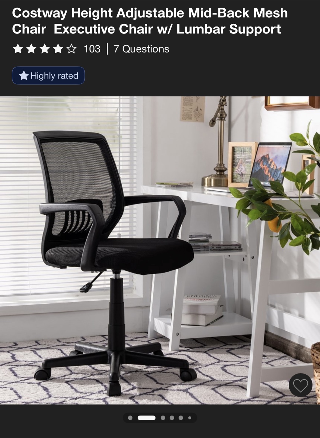 Costway Adjustable Mesh Office Chair - photo 2