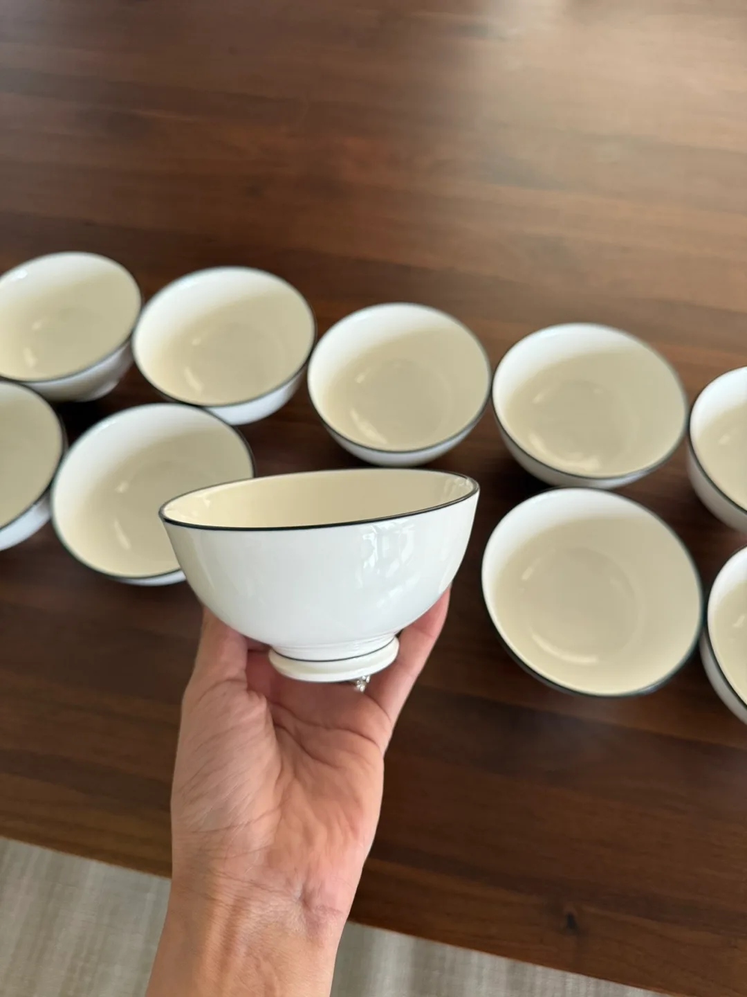 Set of 10 White Ceramic Bowls - 4.5” thumbnail