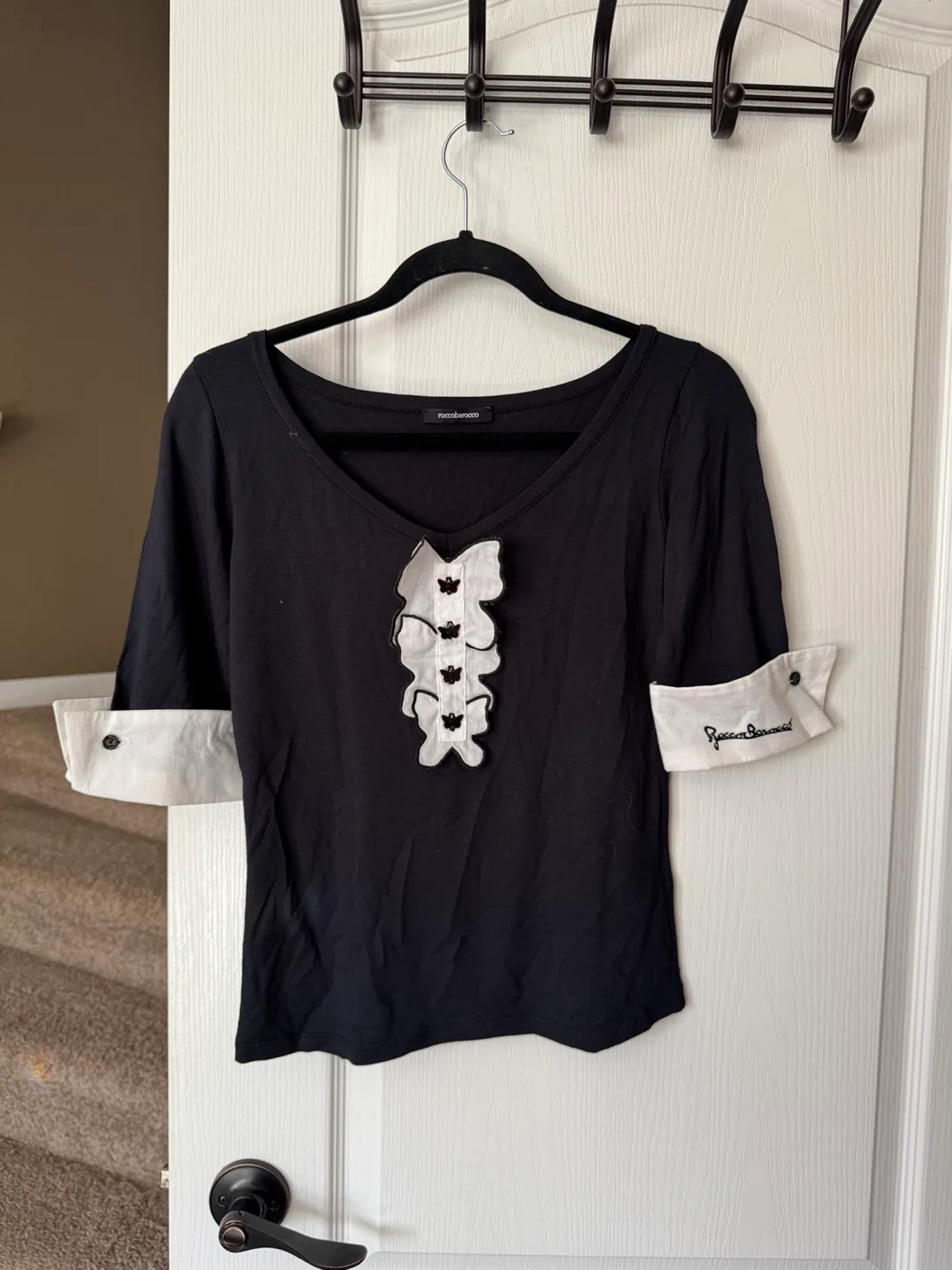 Roccobarocco Black Top - Size 6 (USA) thumbnail