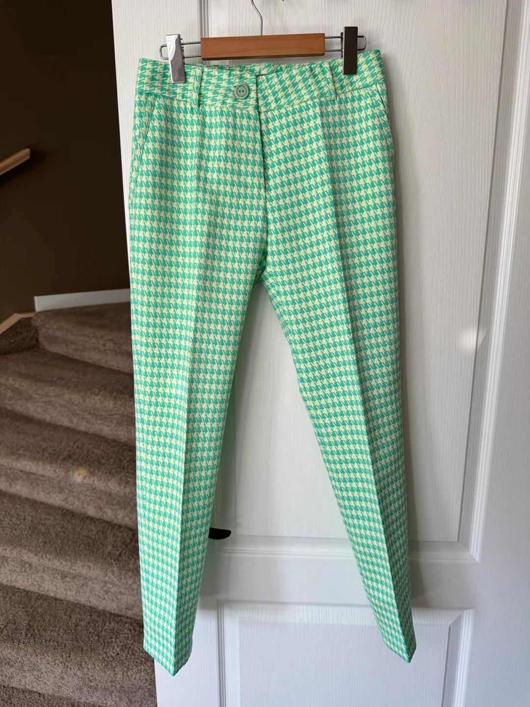 Houndstooth Patterned Pants - Green size S thumbnail