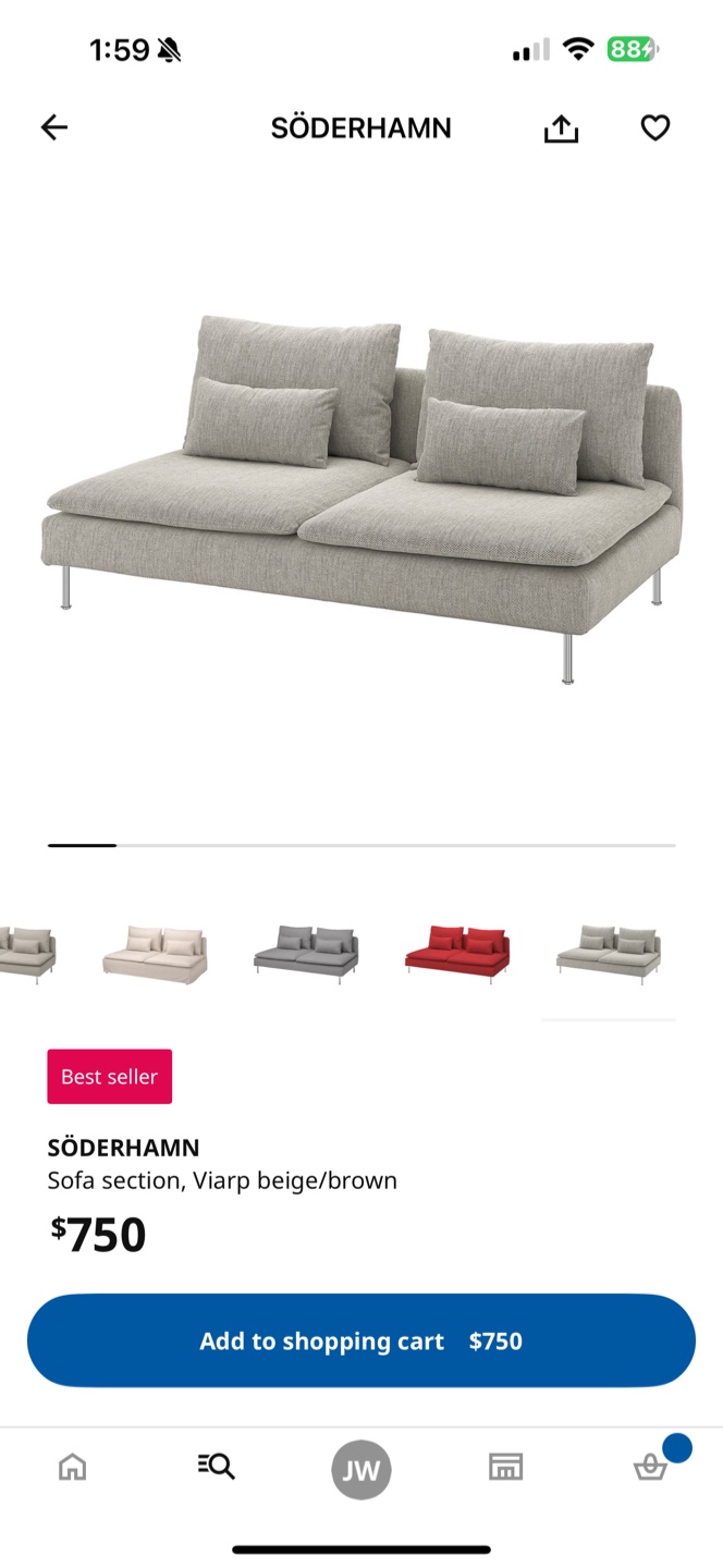 IKEA SÖDERHAMN Sofa Section - Viarp Beige/Brown - photo 2