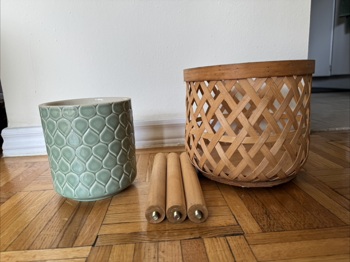 Anko Small Bamboo Pot Holder with ceramic pot - photo 4