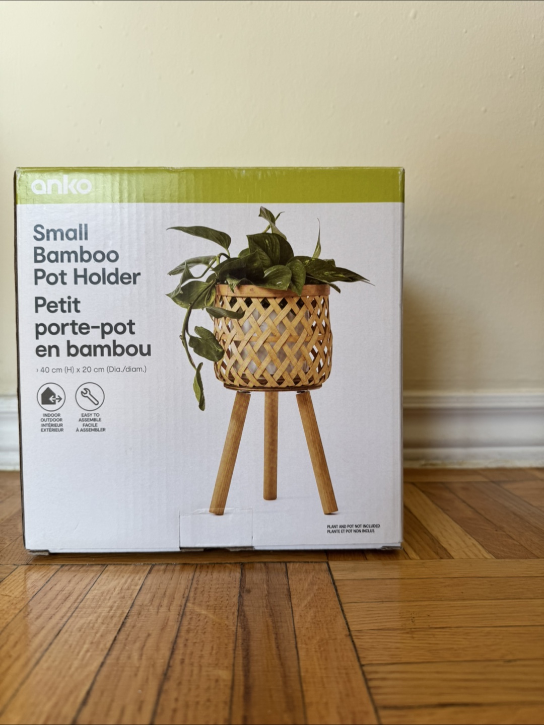 Anko Small Bamboo Pot Holder with ceramic pot - photo 3