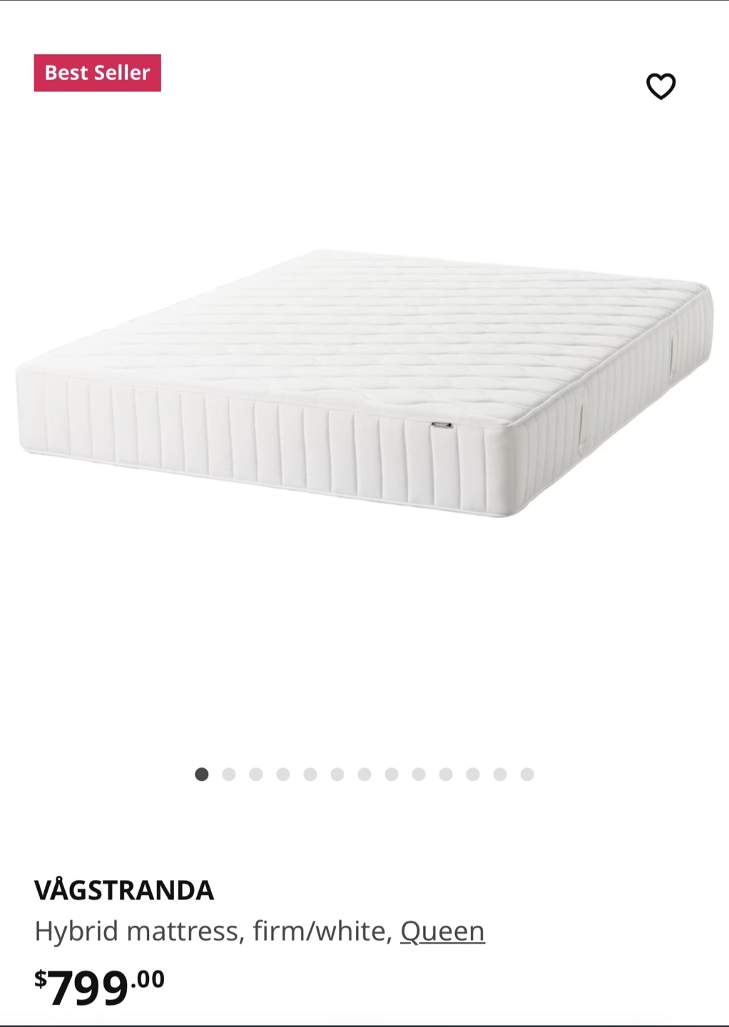 IKEA VÅGSTRANDA Queen Hybrid Mattress