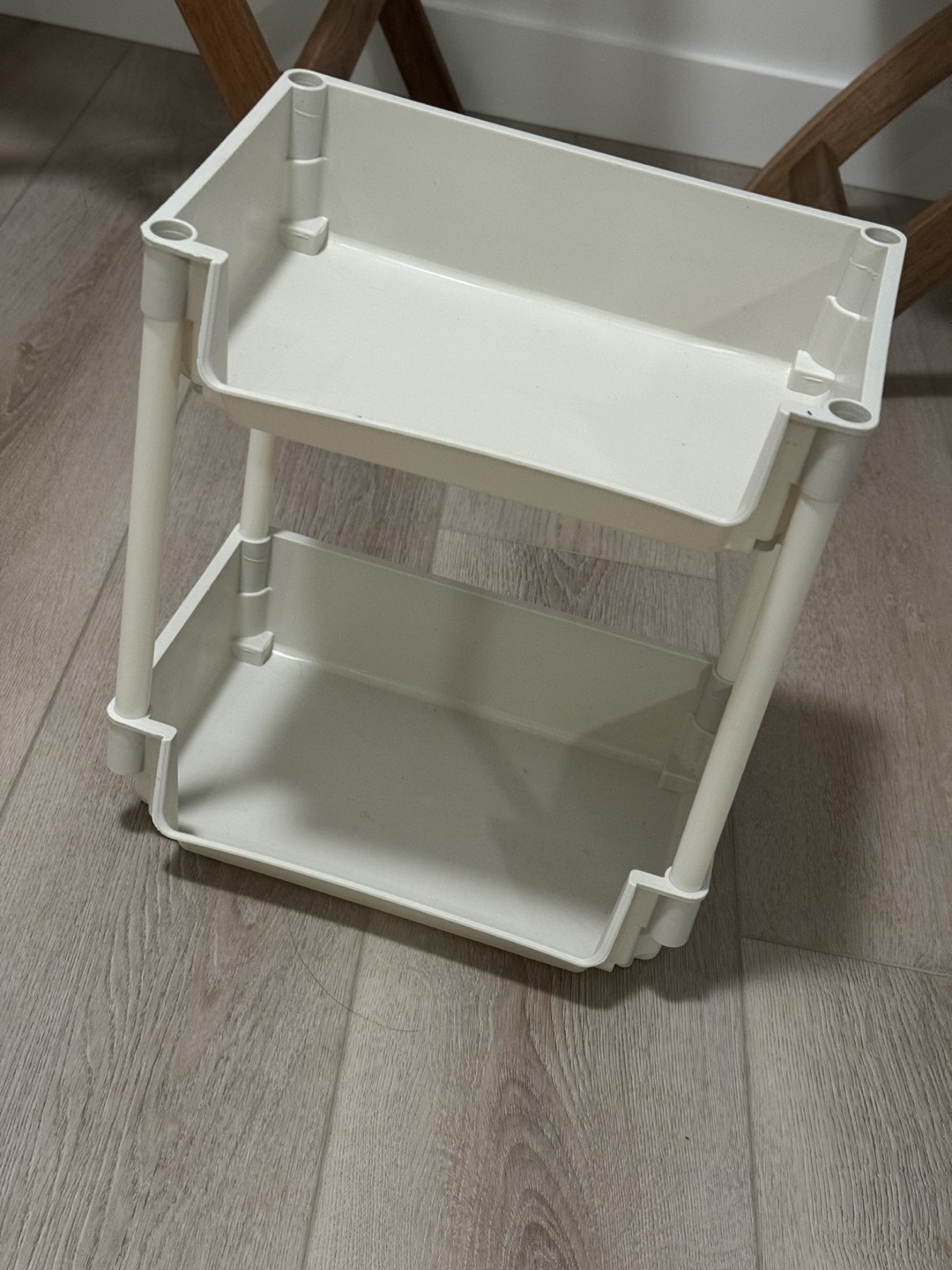 White 2-Tier Plastic Shelf