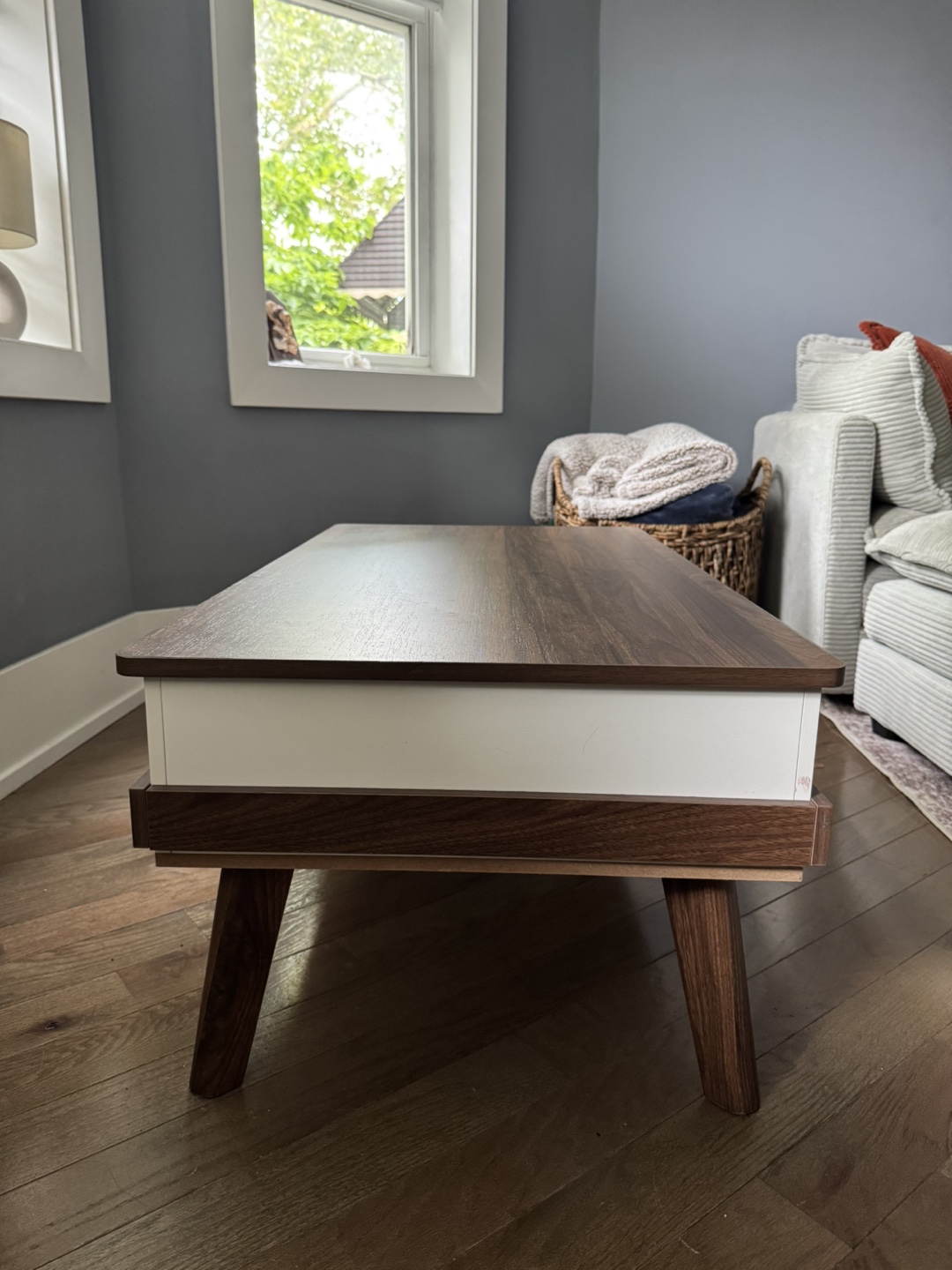 Lift Top Coffee Table - Walnut & White - photo 3