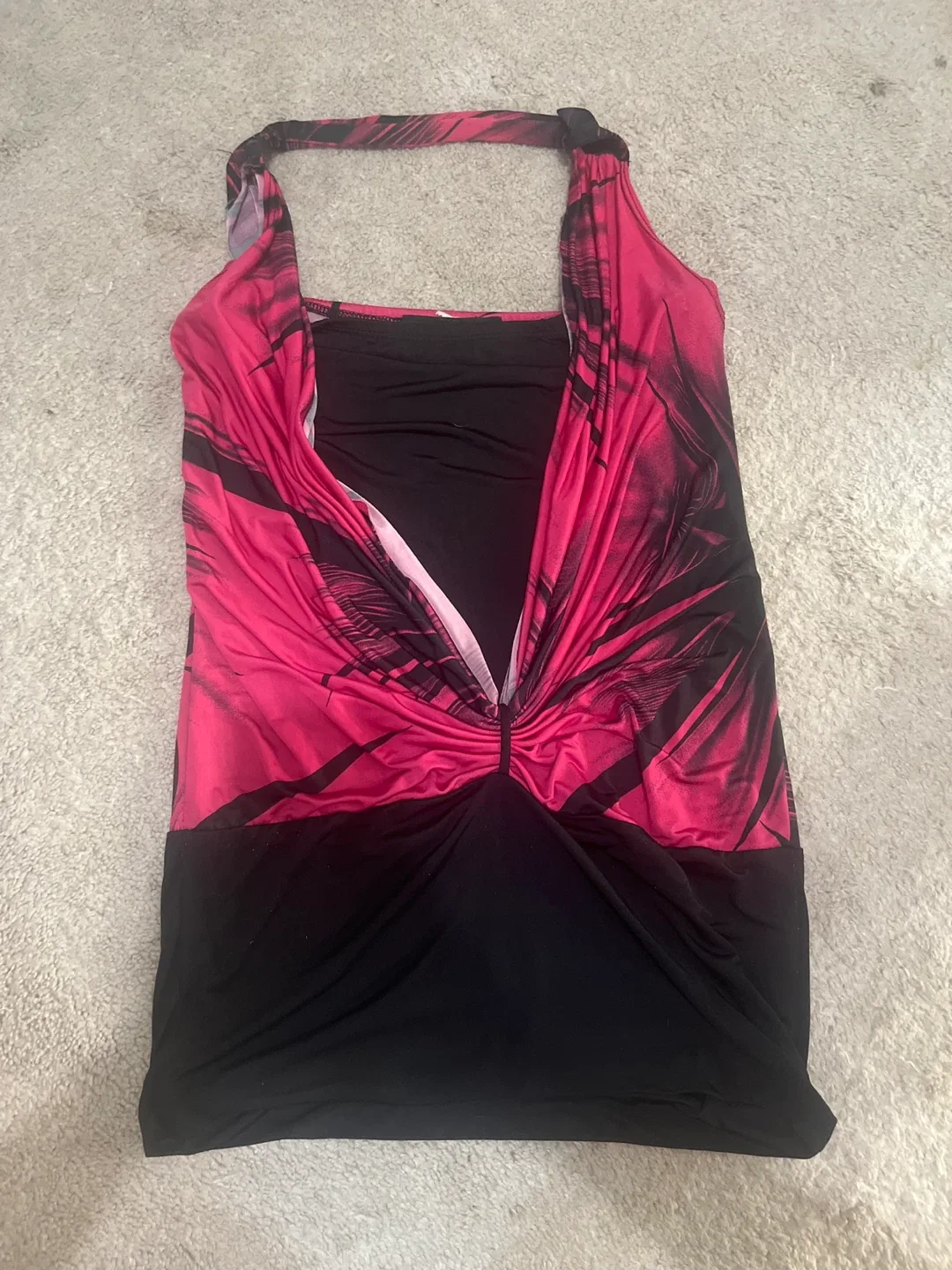 Pink & Black Halter Top thumbnail