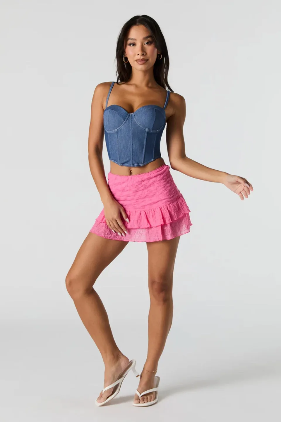 New Mini Skirt/Skort Pink with Shorts under image indicator(5)