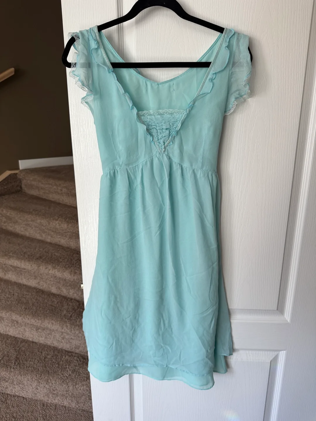 missLO Light Blue 100% Silk Dress size S/M thumbnail