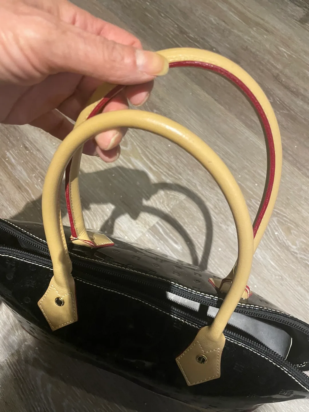 Arcadia Black Patent Leather Dome Satchel image indicator(7)