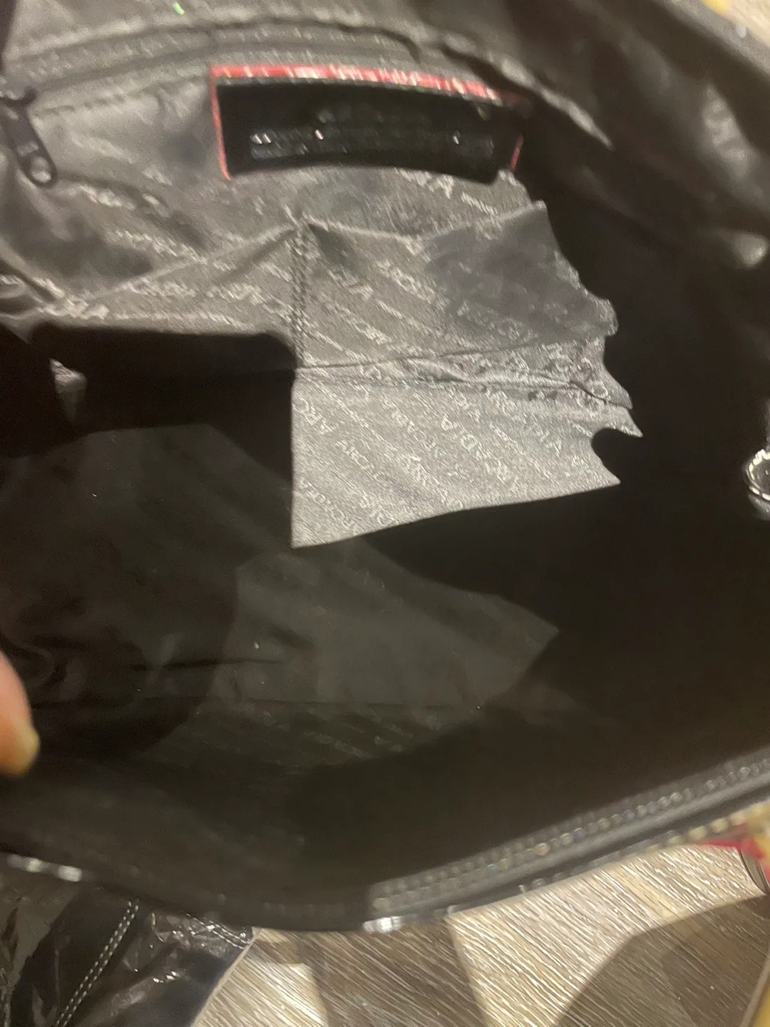 Arcadia Black Patent Leather Dome Satchel image indicator(8)