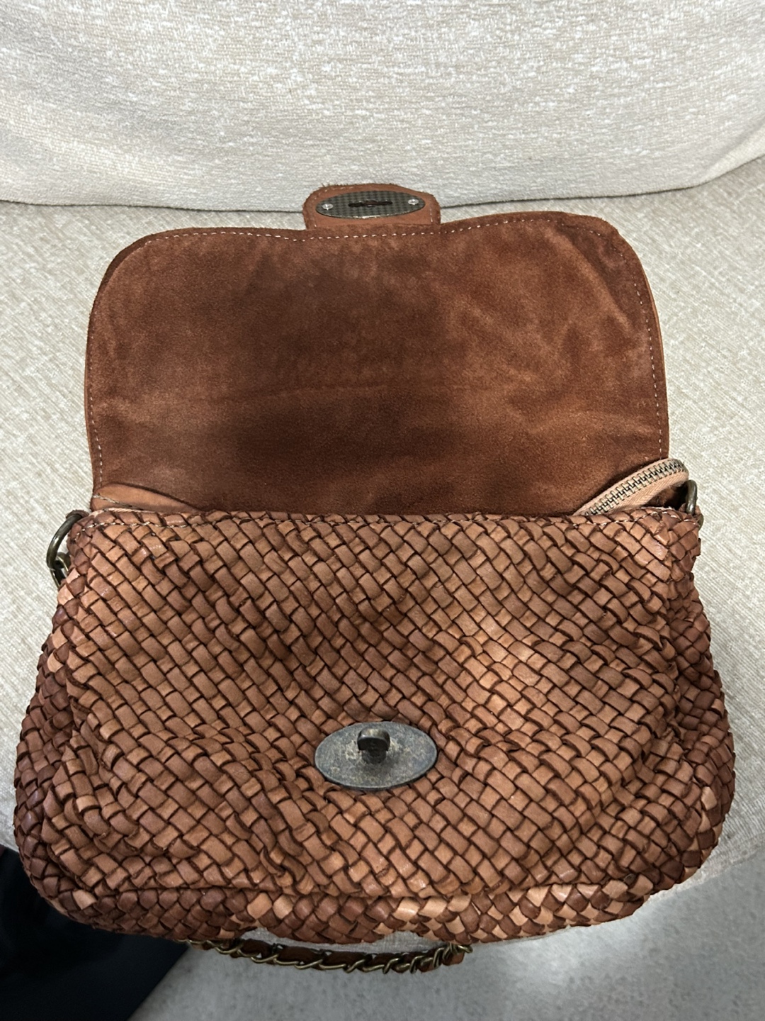 Brown Woven Leather Crossbody Bag - photo 4