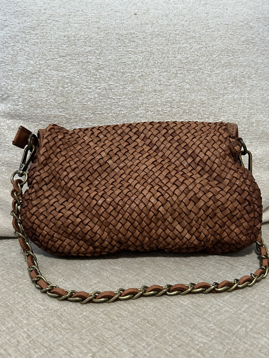 Brown Woven Leather Crossbody Bag - photo 3
