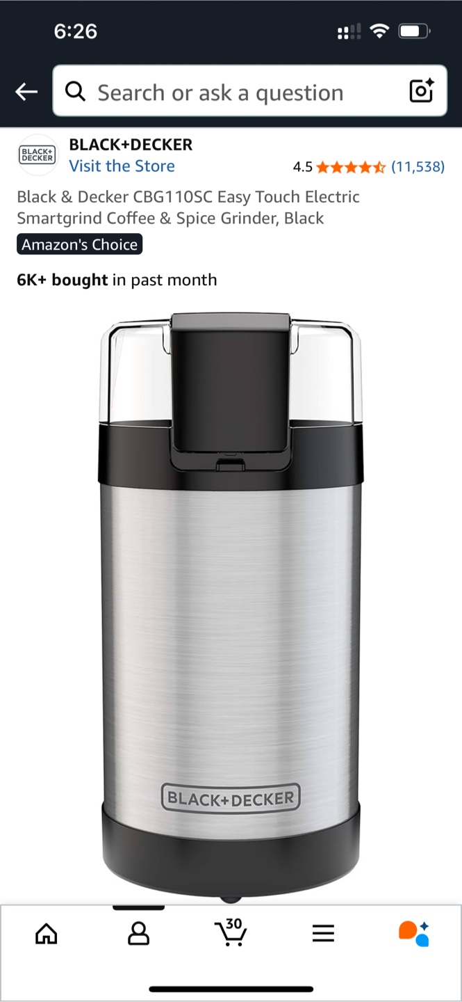 Black & Decker CBG110SC Coffee & Spice Grinder - photo 3