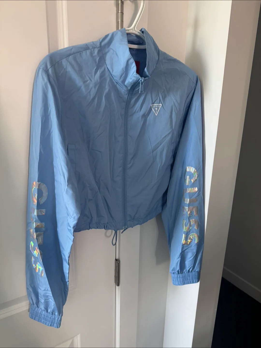 Guess Light Blue Windbreaker Jacket - Size M thumbnail