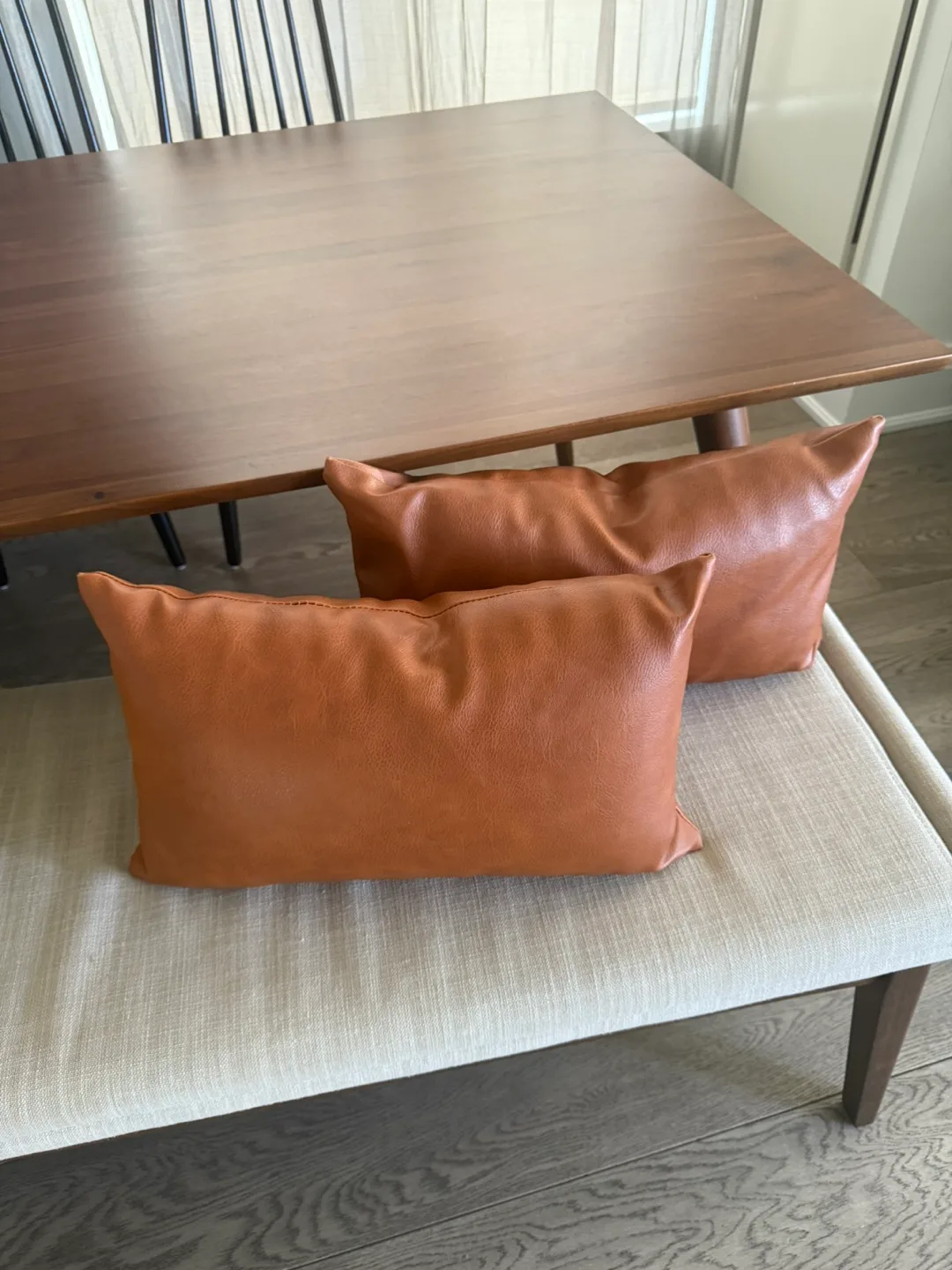 Faux Leather Decorative Pillows (2) - 11x18” thumbnail