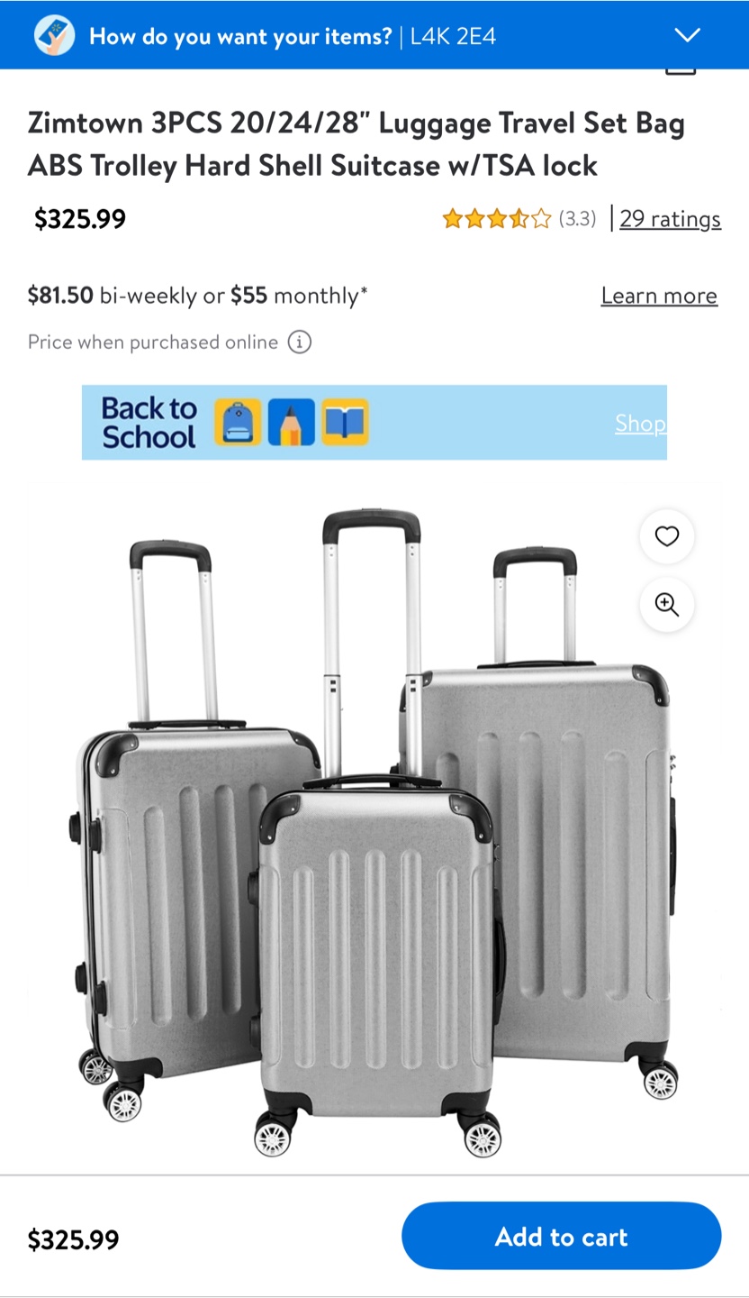 Zimtown 20/24/28" Luggage Set - Hard Shell - photo 4
