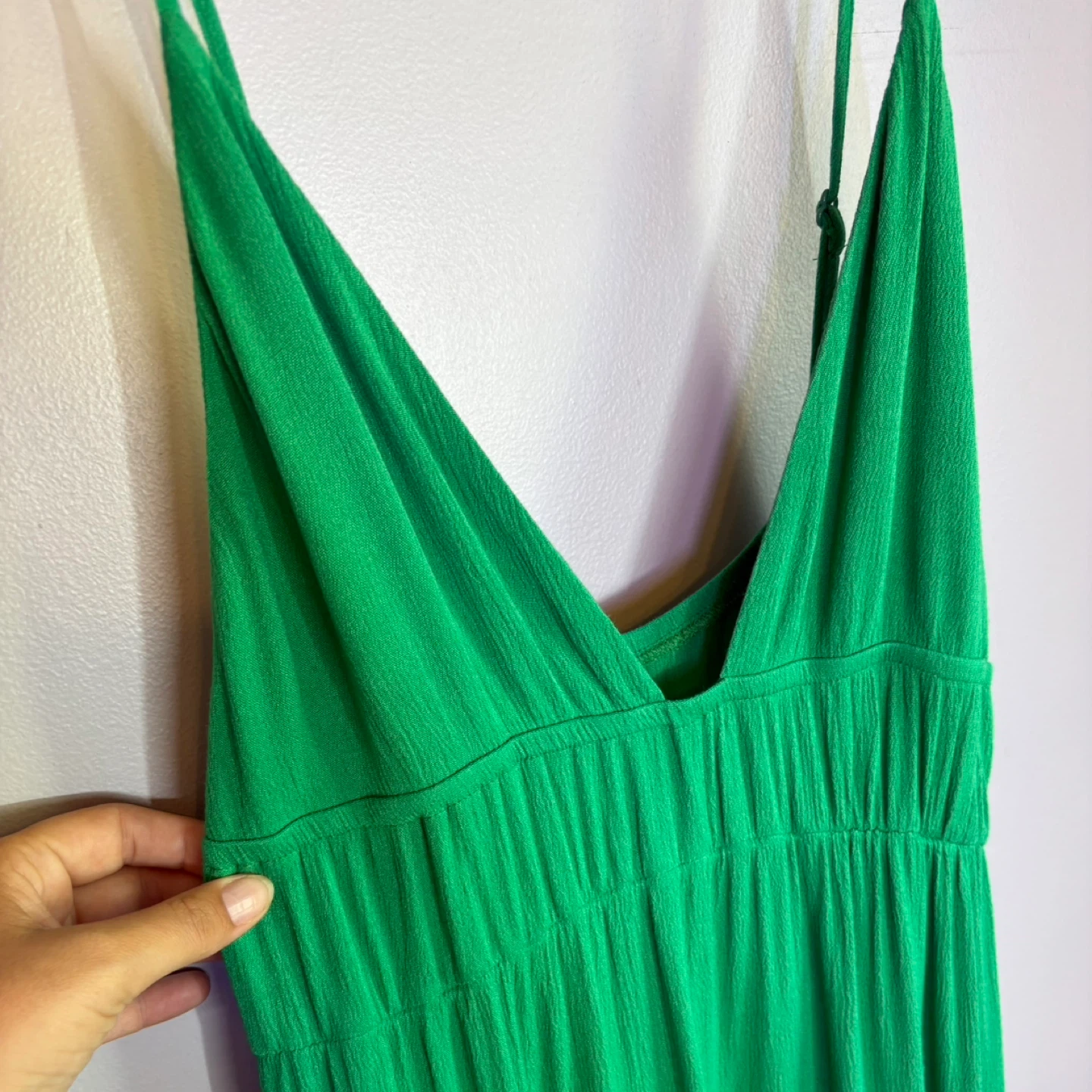 Shein Kelly Green Spaghetti Strap Tiered Maxi Dress Size L - photo 4