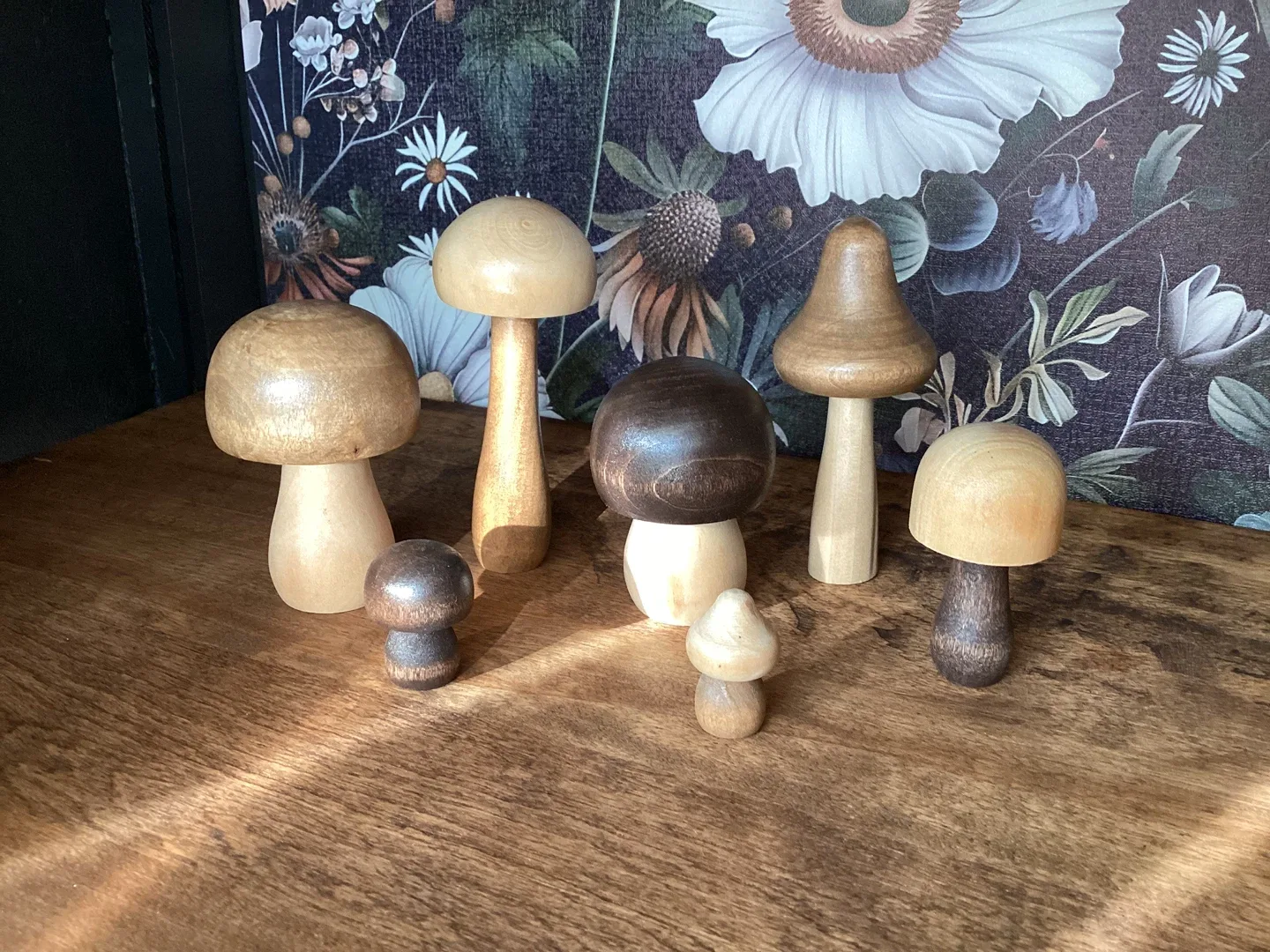 Wooden Mushroom Decor Set (Natural) thumbnail