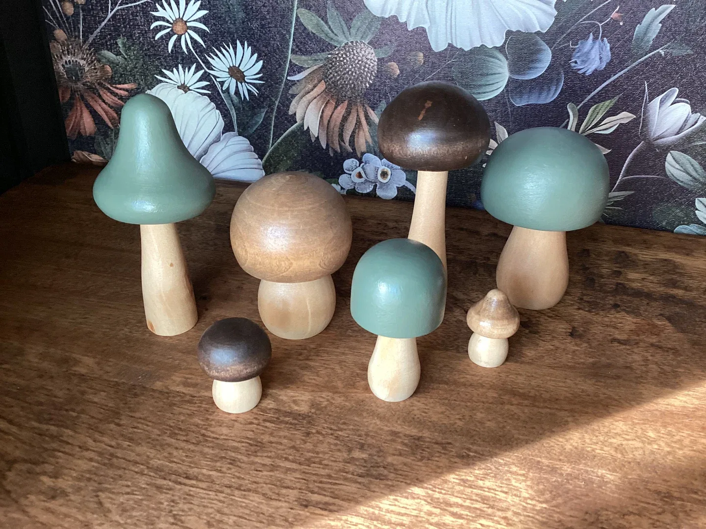 Wooden Mushroom Deco Set (Dark Green) image indicator(2)