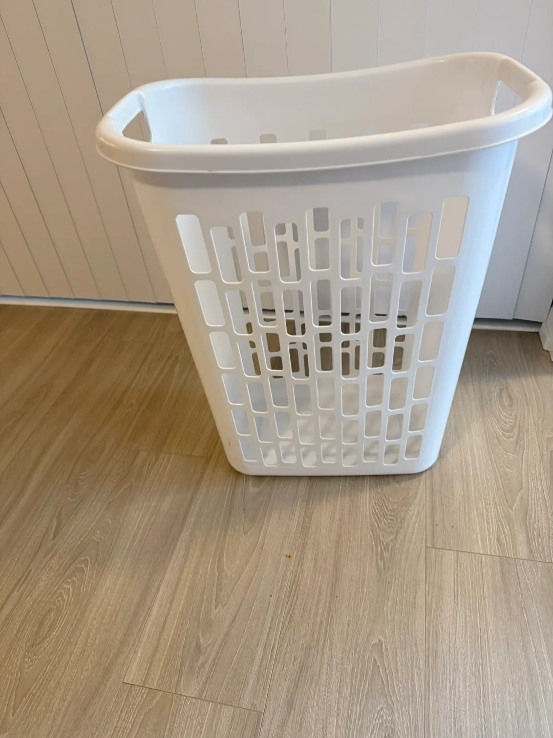 White Plastic Laundry Basket thumbnail