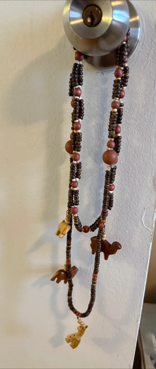 Boho Beaded Necklace with Animal Charms image indicator(2)