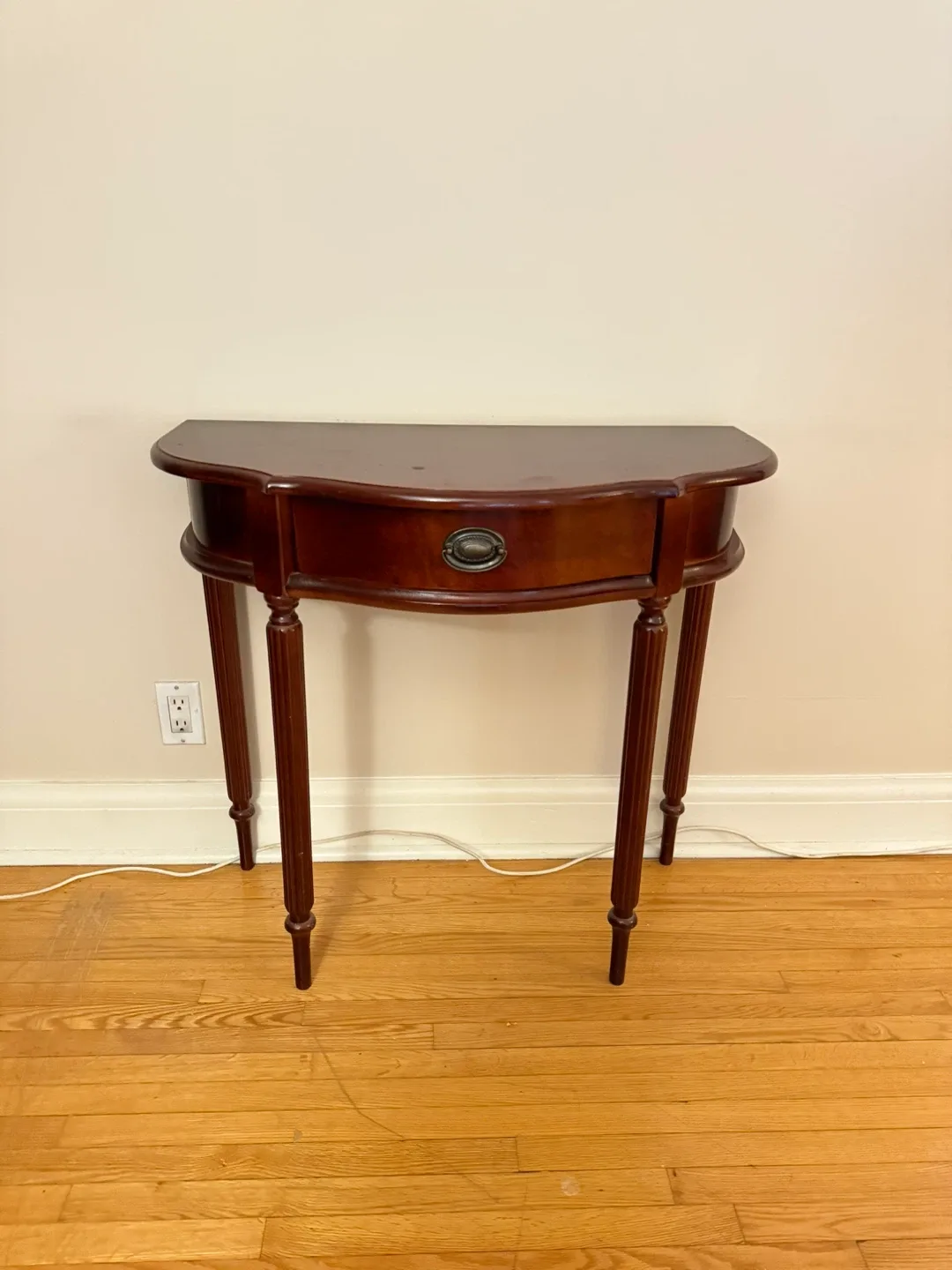 Dark Wood Half Moon Console Table thumbnail
