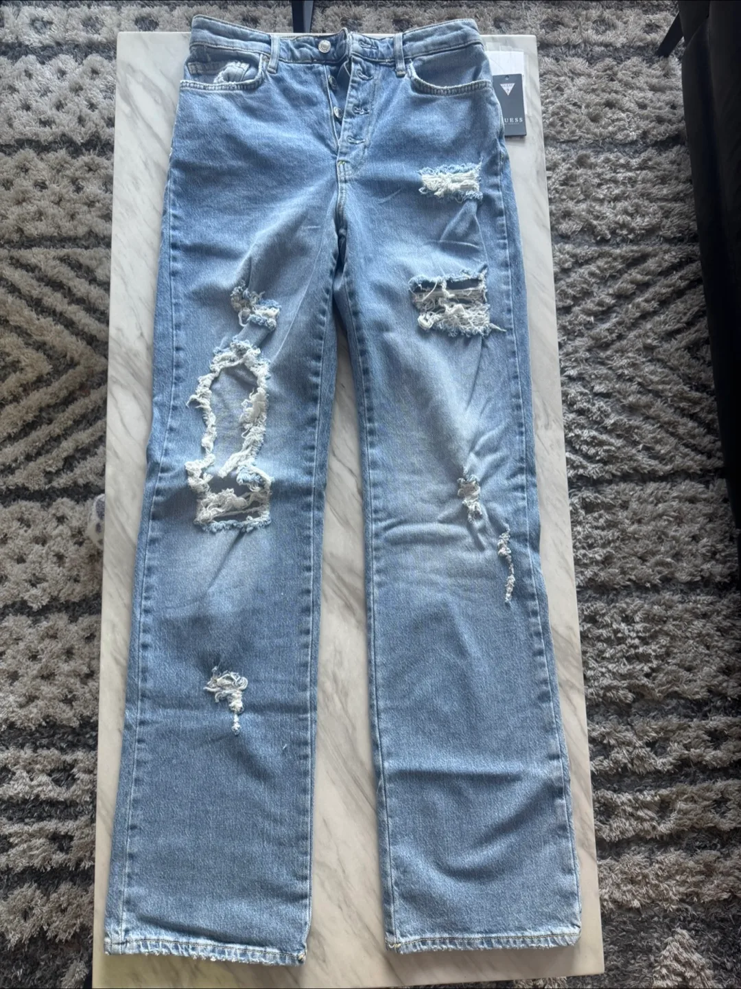 Guess Straight Leg Ripped Jeans (NWT) thumbnail