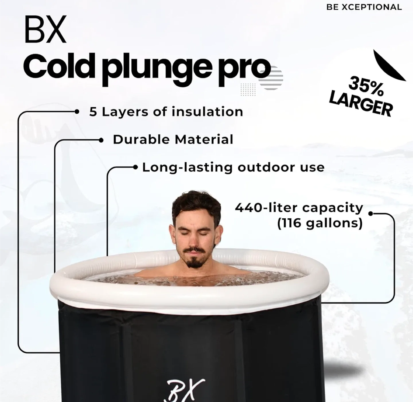 NEW XL Outdoor Cold Plunge Tub with Cover, 440 L image indicator(9)