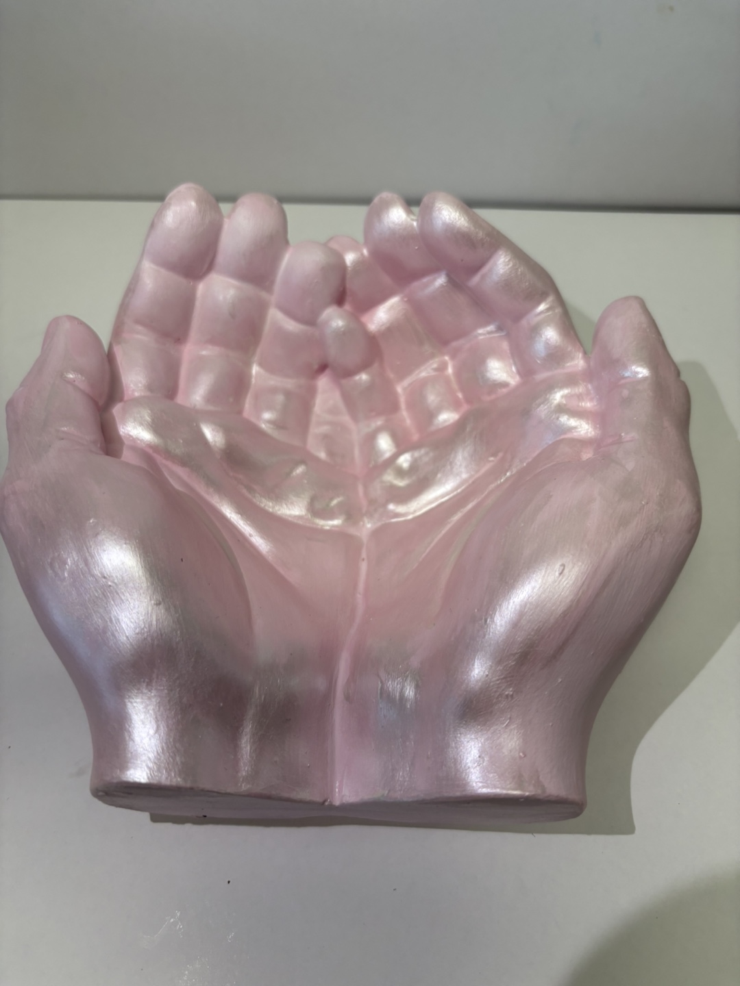 Hands Cupped Concrete Sculpture—Boho Jewelry Holder,  Home Decor