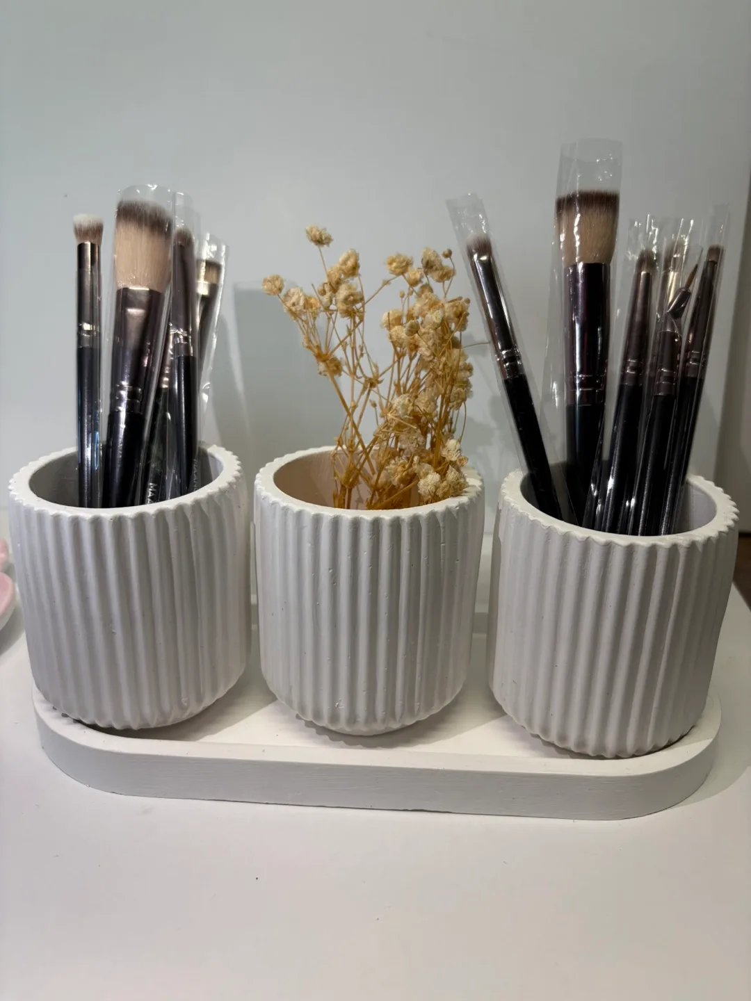 Handmade decorative tray with 3 holders thumbnail