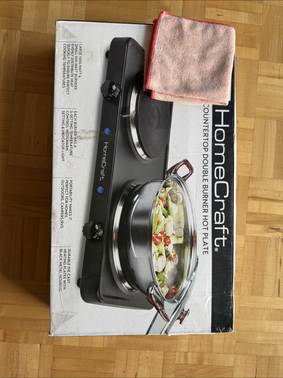HomeCraft Countertop Double Burner Hot Plate - photo 2