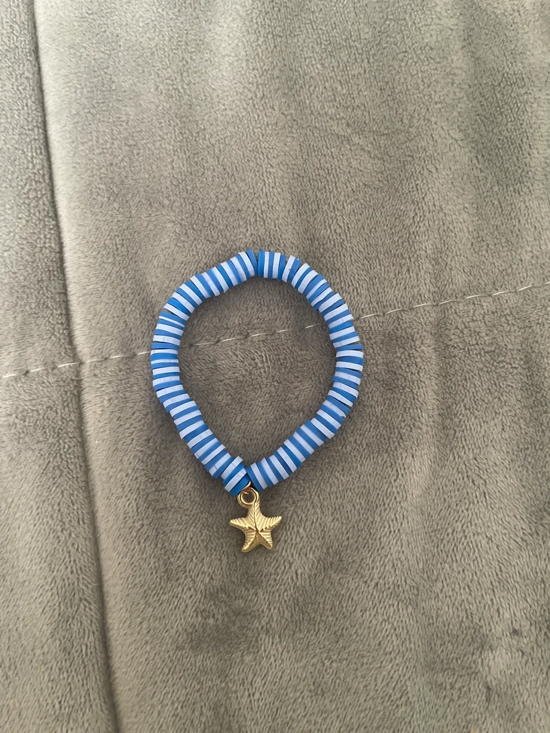 Blue Striped Heishi Bracelet with Star Charm thumbnail