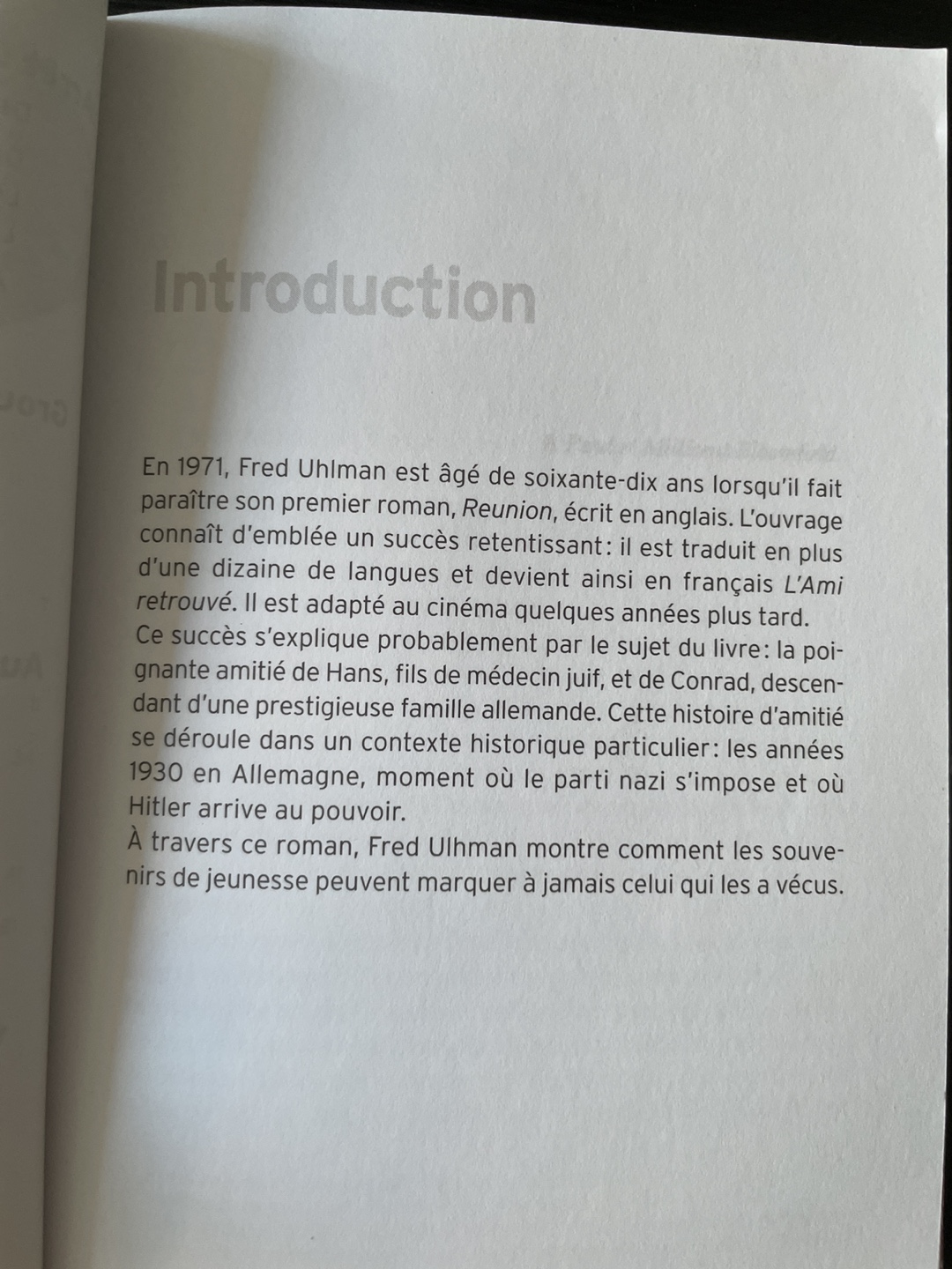 "L'Ami retrouvé" by Fred Uhlman - Classic French Novel - photo 3
