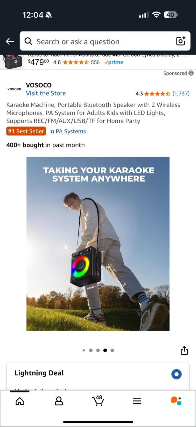 VOSOCO Karaoke Machine Model T-03 w/ 2 Mics - Like New! - photo 4